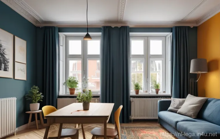 법무사 실무 사례 분석 - **Prompt: "A young adult in a modern, cozy Dutch apartment, standing in their living room with a sli...